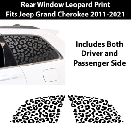 ClearSurface Fits 11-21 Jeep Grand Cherokee Leopard Cheetah Print Rear Window Fuel Door Decal - Driver