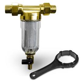 Reusable Whole House Spin Down Sediment Water Filter. Prefilter Removes Sediment, Rust, Sand from Water, 40 Micron, ¾ or 1 Inch Inlet/Outlet, by Ronaqua WELL-MATCHED with WSP-50, HQ-180ZA-50
