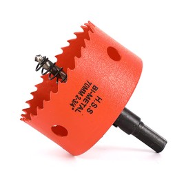 Dribotway Bi-Metal Hole Saw 2-3/4 Inch 70 mm, M42 HSS Quick Hole Cutter, with 1 Shank and 1 Drill, for Drywall Materials, Wood, Plastics and Metals, Cutting Depth