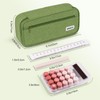 WEMATE Pencil Case, 5 Compartments, Large Capacity, Green