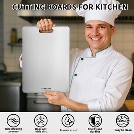 Titanium Cutting Board For Kitchen, 100% Pure Titanium Cutting Boards, Double-sided Food Grade Quality 1 Pack, Easy To Clean And Will Not Absorb Odors, Suitable For Kitchen Or Outdoor(Large Size)