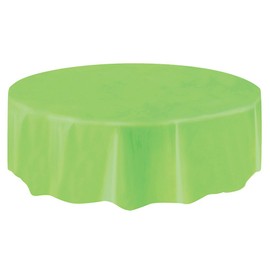 Round Lime Green Plastic Tablecloth, 84"