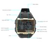 Digital Sports Watch Large Dial Night Light Waterproof Dual Time