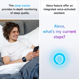 Woneligo Smartwatch Men Women with Phone Function, 1.8 Inch Pedometer Watch Men with Alexa Built-in, 24H Heart Rate, SpO2, Sleep, IP68 Waterproof, 100+ Sports Modes, Fitness Watch Women for Android