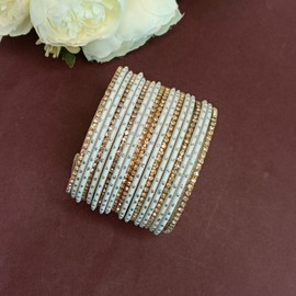 Efulgenz Rhinestone Bangles Crystal Bangles for Women Indian Bollywood Bangle Set Indian Wedding Bangles Rhinestone CZ Plain Metal Bracelet Bangle Jewelry for Women