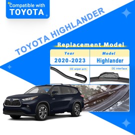 RAINTOK Windshield Wiper Blades Replacement for Toyota Highlander 2020 2021 2022 2023 Original Factory Quality Front Rear Wipers Blade Set for My Car - 26" 18" 10" (Pack of 3)