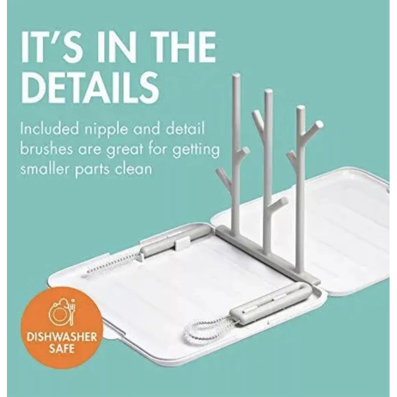 Boon Portable Bottle Brushes, Pump Cleaning & Drying Set
