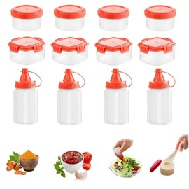 12 Mini Frascos Rojos Para Condimentos, Frascos Para Salsas Con Tapa De Rosca, Frascos Para Salsas, Frascos Para Sal Y Pimienta, Frascos Portátiles Para Condimentos