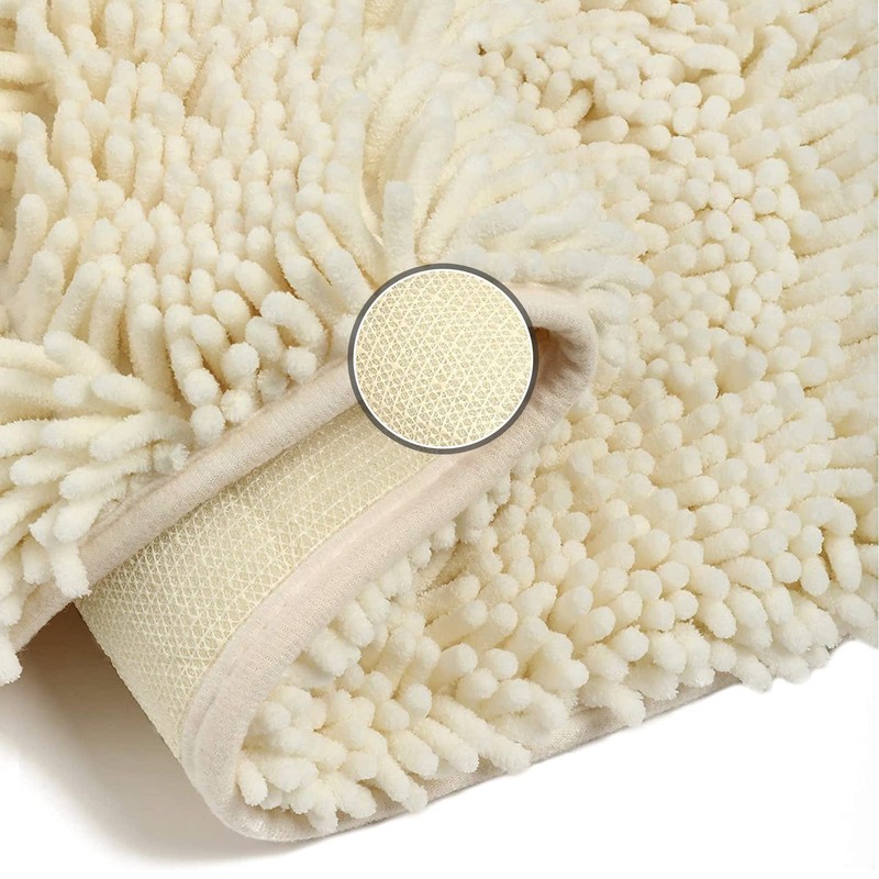 Poligono Bathroom Rug, Non-Slip, Washable, Microfibre Absorbent Bath Mat, Shower