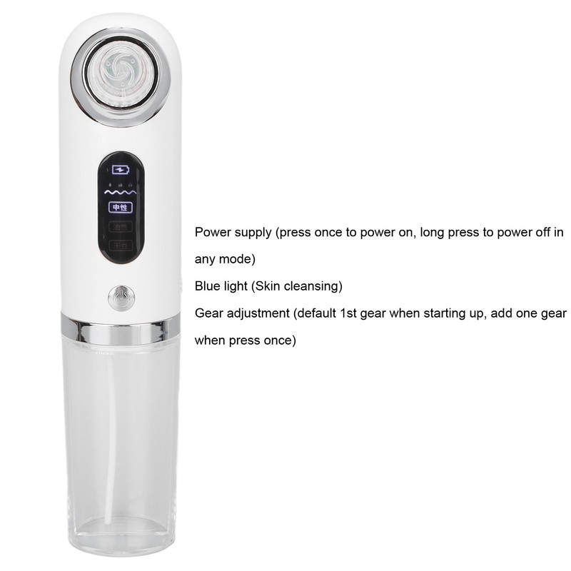 Electric Blackhead Vacuum Machine 3 Gears Blue Purple Light Pores