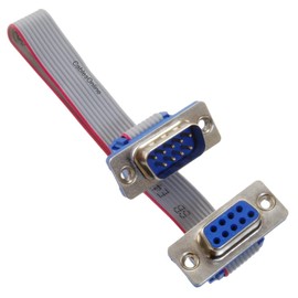 CablesOnline, 6-inches DB9 Male to DB9 Female 9-Conductor 28awg Straight-Through Serial RS232 Flat Ribbon Extension Cable, S-3F00