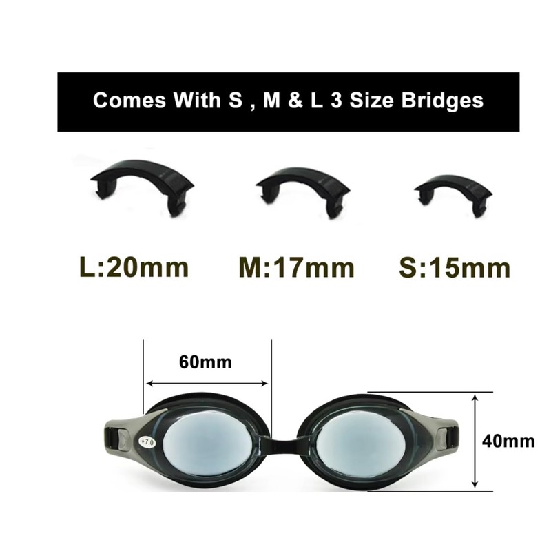 Savvy Specs Farsighted Swim Goggles UV Protection Blue +5.0