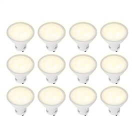 ILLUX Paquete 12 Focos LED GU10 6W, Bombillas, Luz Cálida 3000K, Atenuables, Ángulo 38 Uso Interior FL-10GU10.530x12                                  
