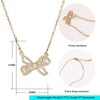 S.ROMZA Women Butterfly Shaped Pendant Necklace, Bow Necklace with Adjustable