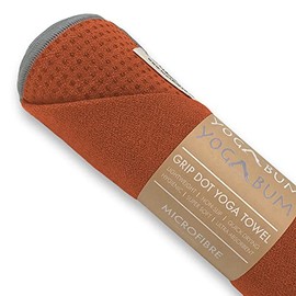 Yogabum Grip Dot Yoga Mat Towels | Non-Slip | Eco Yoga Towel (Burnt Orange)