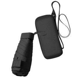 ZOMAKE Parasol Folding Umbrella, Ultra Lightweight, Compact, UPF50+ UV Protection, Light Blocking, Heat Blocking, UV Protection, Rain and Sun, Storage Case Included, Black