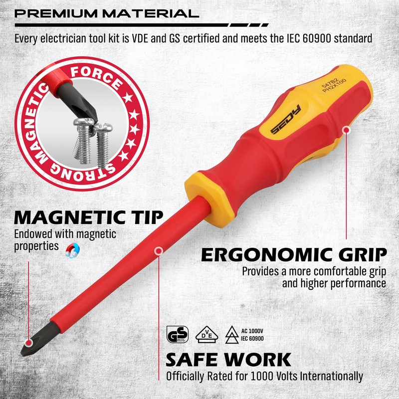Insulated Screwdriver & Pliers Set: 14-Piece VDE Insulated Set 1000V