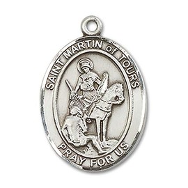 Sterling Silver Patron Saint Medal (St. Martin of Tours)