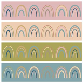 YEGAWEN 60 Feet Bulletin Board Borders, Morandi Scalloped Rolled Border Trim for School, Classroom & Offices