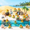 RoundFunny 50pcs Tropical Mini Duck Summer Party Favor Resin Miniature