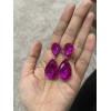 Unbranded 2” Clip On Long Gold Hot Pink Fuchsia Rhinestone