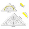 WUBAYI Set Square with Handle Transparent 14 cm Protractor for