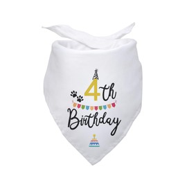 Dog Birthday Bandana Happy 4th Birthday Dog Bandana Party Supplies Pet Dog Lover Gifts Happy Birthday Dog Triangle Scarf for Pet Dog Puppy Pet Scarf Accessories