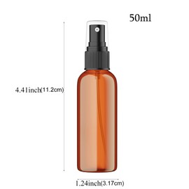 SEVENHEAD 50ml Plastic Essential Oil Spray Bottle 1.7OZ Three Color - Clear, White, Amber, Small Spray Bottle with Plastic Sprayer - Set of 3