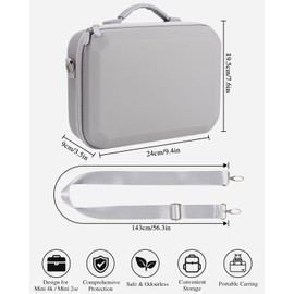 SOBEAU Tasche für DJI Mini 4K/Mini 2 SE Drohne Zubehör, Tragbare Tragetasche für Mini 4K Drohne, RC-N1C Fernsteuerung, Propellerhalterungen und Zubehör, Grau