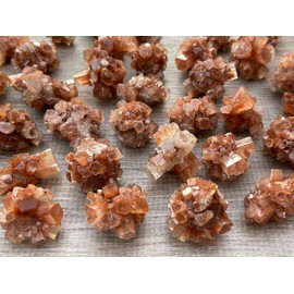 GAF TREASURES 9-10 pcs Box Aragonite Clusters Collection,Grade A++ Mini Aragonite Star Crystal