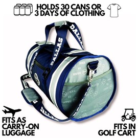 Varsity Cooler Dallas Travel Duffel & Cooler: 30 Can Capacity, Leakproof, Waterproof and Insulated For Tailgating, Golfing, Carry-On Luggage, Beach And Outdoor Activities - 18.5” x 10.5” x 10.5”