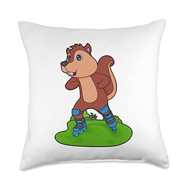 Squirrel Inline skating Inline skates Sports Throw Pillow