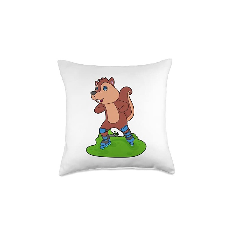 Squirrel Inline skating Inline skates Sports Throw Pillow