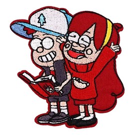 Gravity Cartoon Falls Dipper and Mabel 3.4 Inches Tall Embroidered Patch