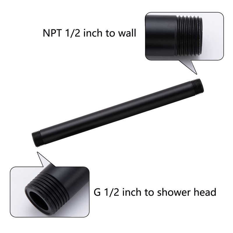 SWHYGER 8 Inch Ceiling Mount Shower Arm and Flange,Straight Arm