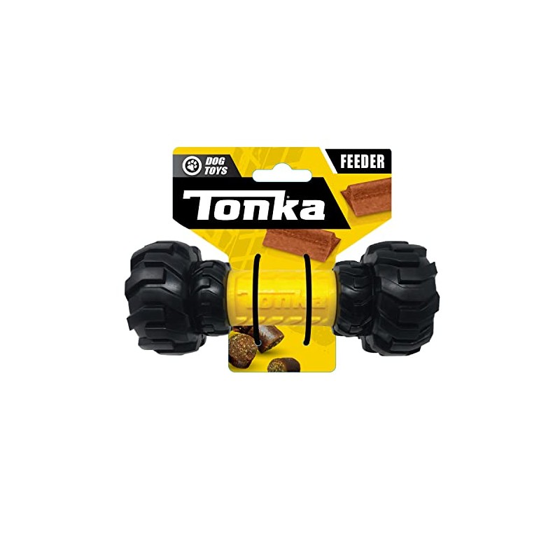 Tonka Axle Tread Dog Toy with Interactive Feeder, Lightweight, Durable
