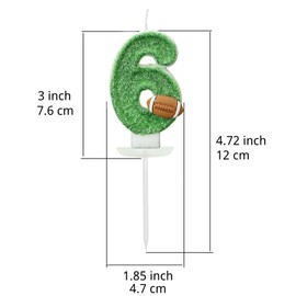 CasaPopz CasaPopz Football Birthday Number Candles for Cake Green Number 2 Candle Football Cake Topper Cupcake Topper for Football Birthday Party Decorations Supplies Favors
