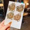 Imported Floral Hair Clip for Bangs - Women's Top Clip Hair Accessory F152 Gray- 10ea