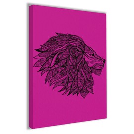 Hippowarehouse Lion mandala pattern Printed Canvas 21cmx31cm Wall Art Design Classroom Gym Room Home Office Décor