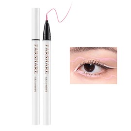 SKYVII Cute Color Waterproof Eyeliner Liquid Pen, Long Lasting, Beginners, Women's, Color Teardrop Bag, Ultra Fine Black and White, 12 Colors, Quick Drying, Waterproof, Smear-Resistant, Long-Lasting