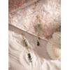 MINACHI Boho Wavy Gold-Tone and Green Stone Drop Earrings, Handmade