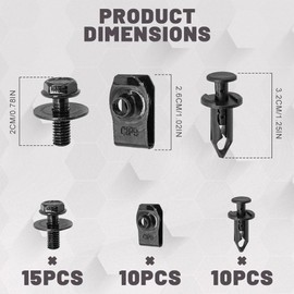 Rebvugr 35Pcs Engine Under Cover Splash Shield Body Bolts Screws, Bumper Clips Extruded U-Nuts Kit, Bumper Fender Liner Push Retainer Fastener Rivet Clips Replacement with G35 G37 EX35 FX35