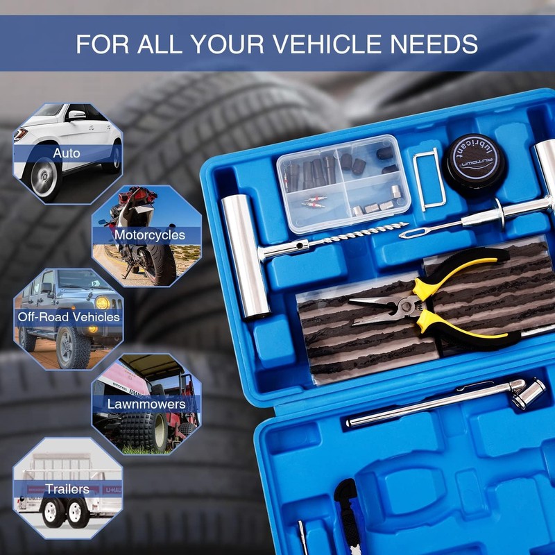 AUTOWN Flat Tire Repair Kit with Plug 68 Pcs for