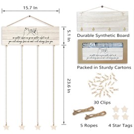 Orchroma Friends Picture Frames Collage Wall Decor,Long Distance Friendship Gifts,Friends Photo Picture Board,Hanging Photo Display with Clips,Home Liveing Room Dorm Bedroom Wall Decor(Burlywood)