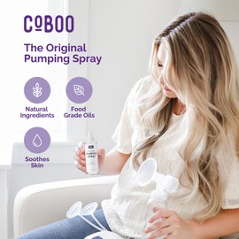 CoBoo Pumping Spray 2 Fl Oz | Organic Skin Lubricant for Breast Pumping | Pump Flange Spray for Breast Shields | Vegan & Lanolin Free, Made in USA | Helps Sore Nipples & Clogged Milk Ducts