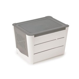 SNIPS 000776 000500 Keeper, 3 KG, 20x25,5x17,5 Cm, Food Stotage Container for Potato and Shallot, White and Grey Colour, Made in Italy, Bpa Free, Plastic, 3 kilograms