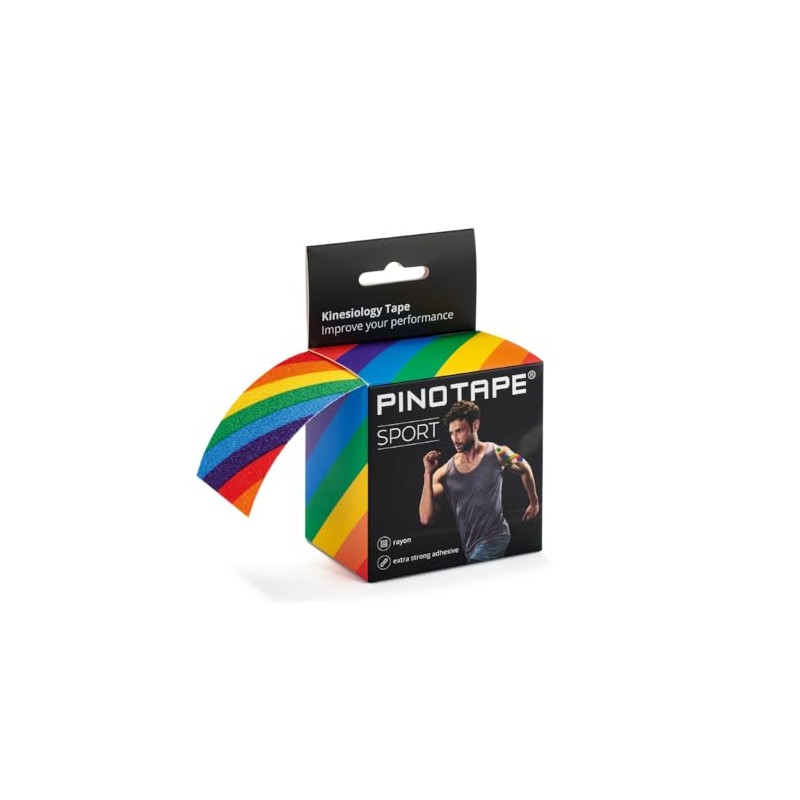 Pinotape Sport Kinesiology Tape 5cm x 5m Pride Rainbow