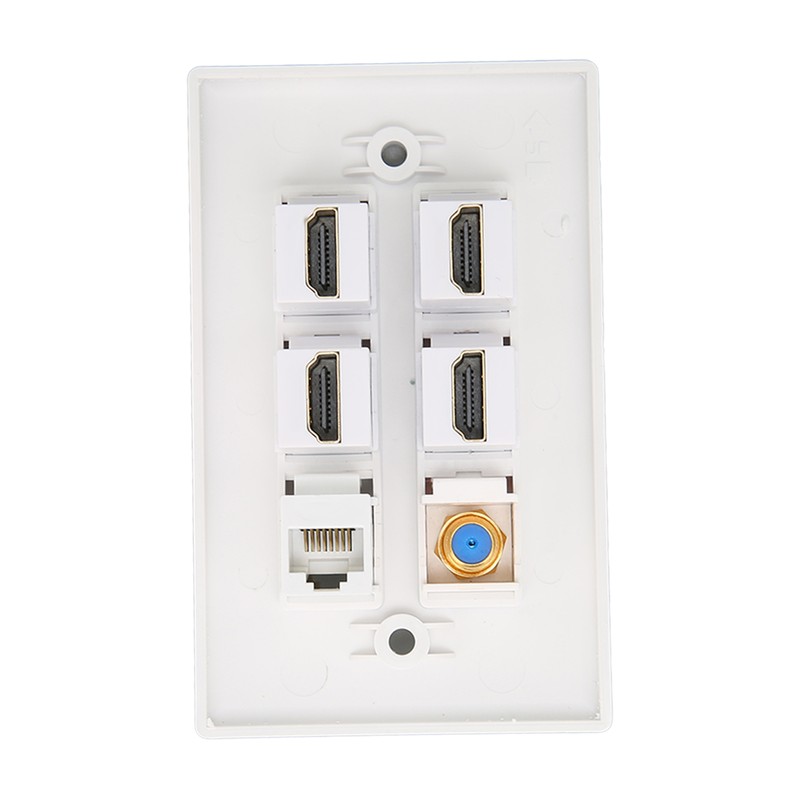 Wall Plate 6 Ports HD Multimedia Interface CAT6 TV F