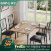 Jojoka Dining Set Table with 4 Upholstered Chairs for Small