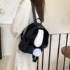 Jywmsc Cute Plush Rabbit Ears Backpack for Teen Girls Fluffy